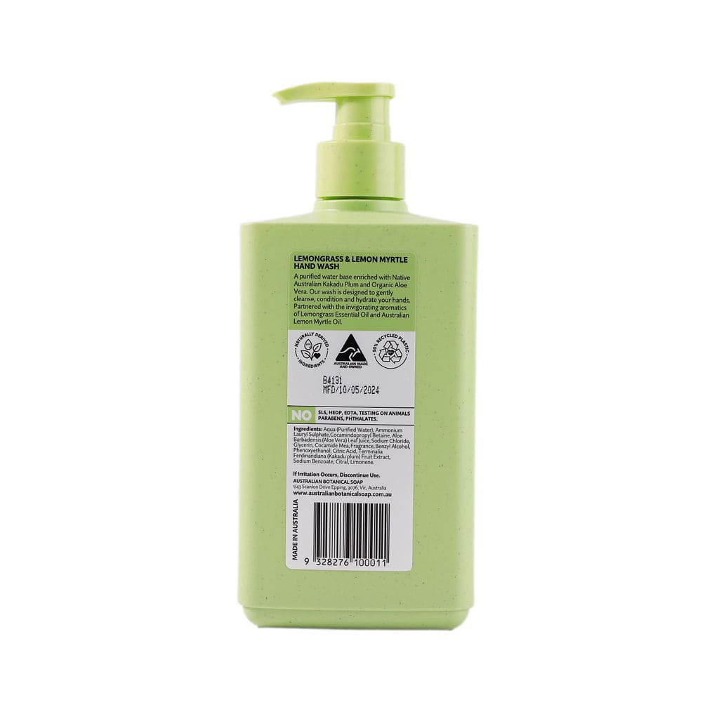 Lemongrass & Lemon Myrtle 500ml Hand Wash - Image 6