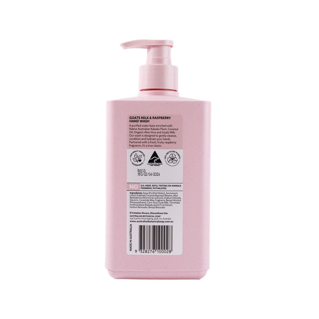 Goats Milk & Raspberry 500ml Hand Wash - Image 6