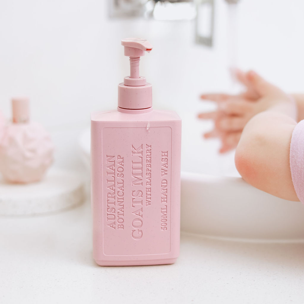 Goats Milk with Raspberry Hand Wash & Soap Bar Bundle - Image 6